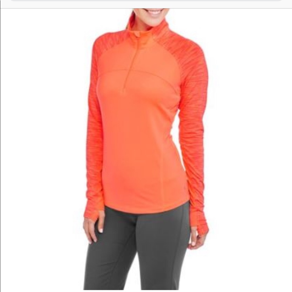DANSKIN Womens ColdWeather Heather Quarter Zip Top